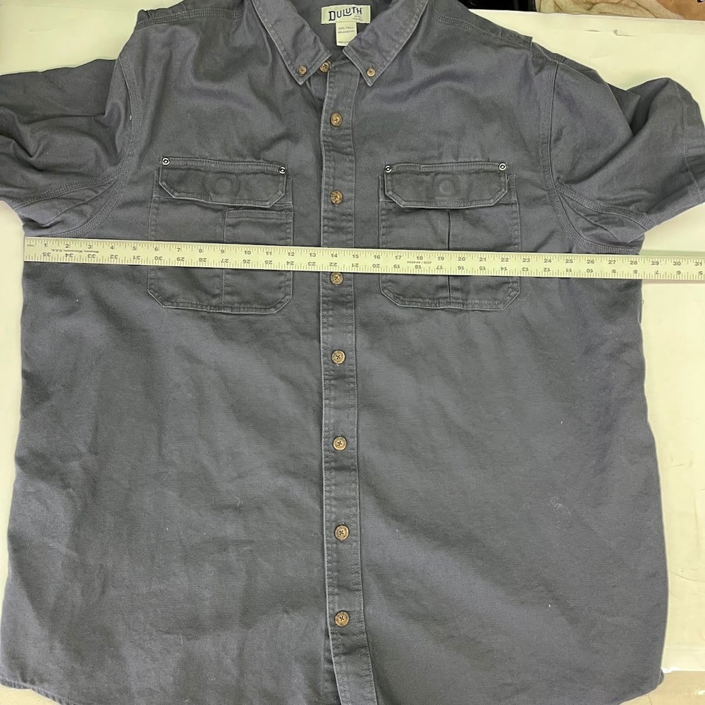Duluth Trading Co Mens Swinging Fire Hose Button Cotton Short Sleeve Shirt 2XLT - Picture 11 of 13